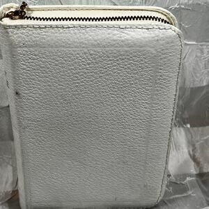 Vintage White Vinyl Faux Leather Zippered Bible King James Old & New Testament